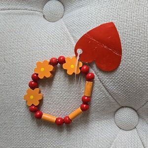 Kids Girls Stretchy Wooden Bracelet, NWT